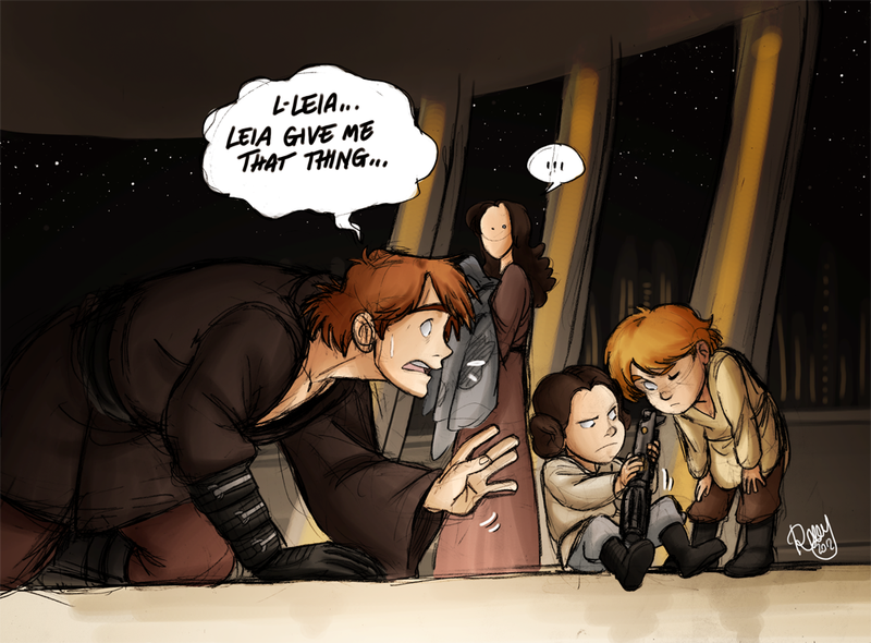 Illustration for article titled Scenes of Skywalker family life, if Anakin hadn't gone over to the Dark Side